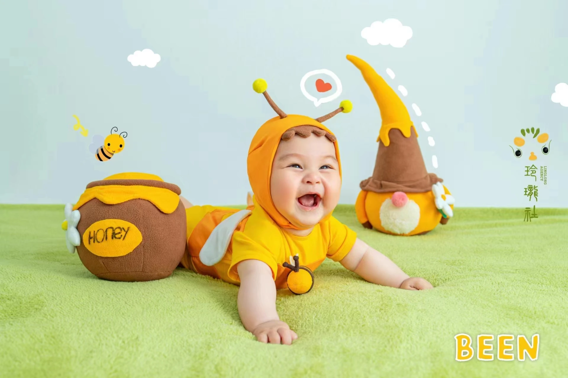 Newborn photography clothing props bee themed baby photography clothing studio baby full month photos 아기 코스프레  신생아