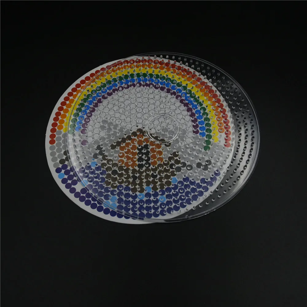 Big Hama ลูกปัด 5 มม.รอบแม่แบบขนาดใหญ่ Pegboards สําหรับ Hama ฟิวส์ลูกปัดวงกลมปริศนาแม่แบบสําหรับของเล่นเพื่อการศึกษา