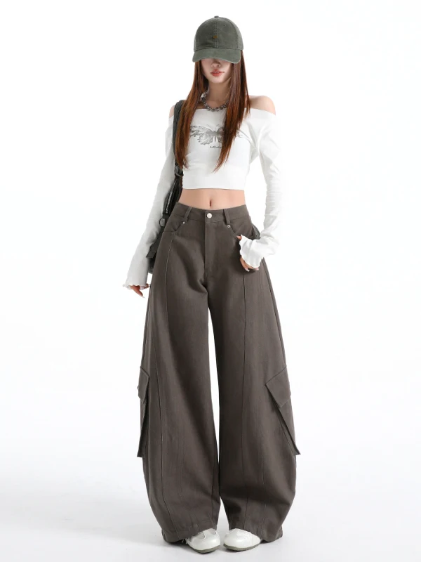 

American Style Cool Cowgirl Jeans Women's Loose Slimming Workwear Knife Denim Spring New Arrival Cotton Polyester Blend