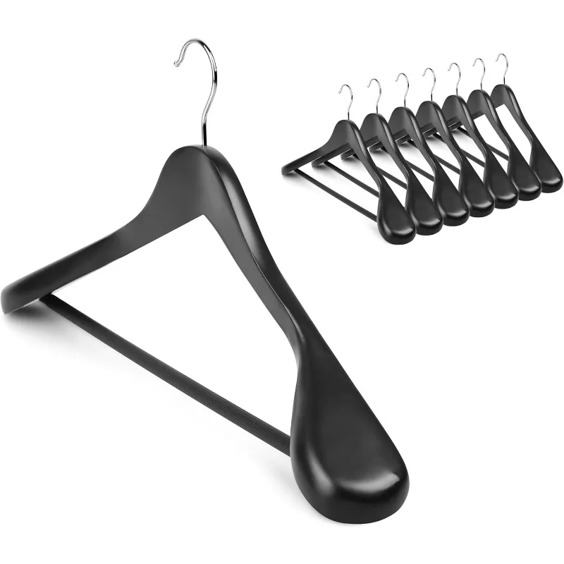 

Coat Hanger 8-Pack, Wood Hangers Trouser Hangers Extra Wide Shoulder Wooden Hangers