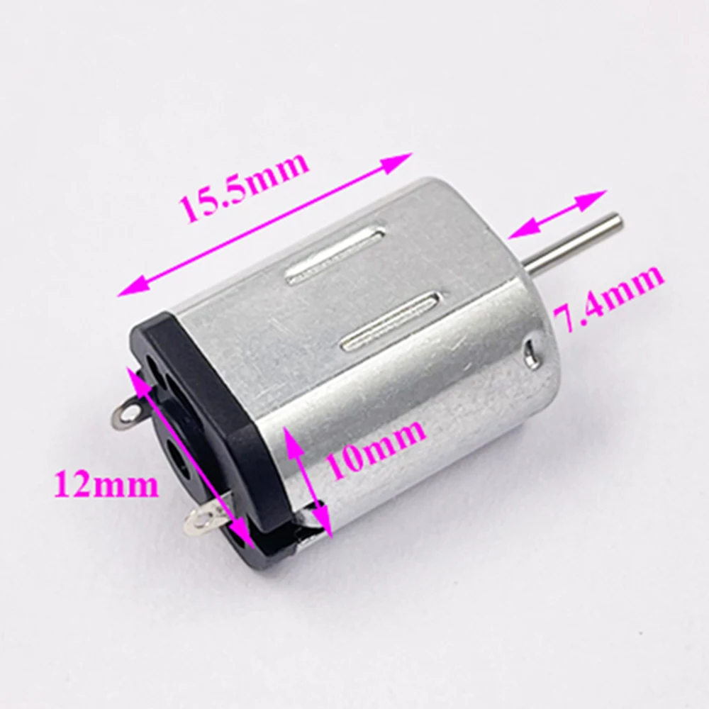 N20 Mini Carbon Motor DC 3V-5V 38000RPM High Speed Micro 10mm*12mm Electric Motor Shaft OD 1mm Mini Engine Shaft 7.4mm Long