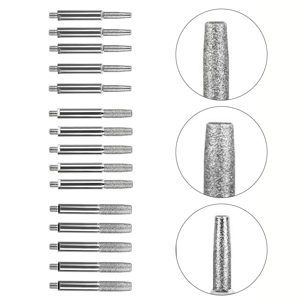 11pcs Diamond Coated Cylindrical Burr Chainsaw Sharpener 4/4.8/5.5mm Grinding Head For Hand Crank Chainsaw Chain Sharpening Jig