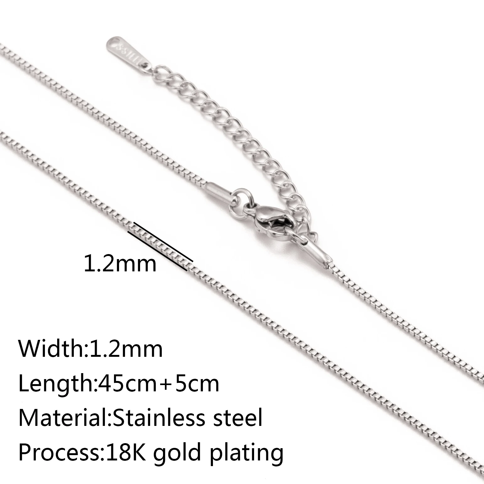 5pc 18K goudkleur PVD verguld roestvrij staal Cuba Cross O Ripple Twisted Chain ketting verstelbare ketting DIY ketting groothandel