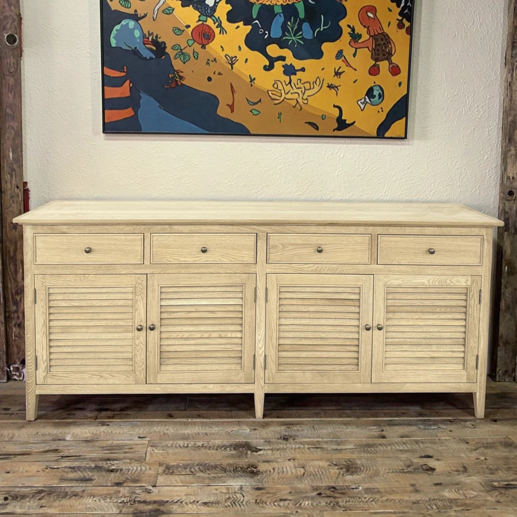 

HL634 Традиционный античный стиль Сервант для гостиной Твердый состаренный дубовый шкаф Многофункциональный сервант для столовой