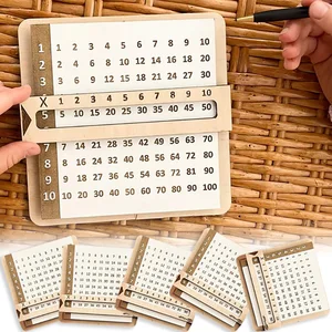 Tablas de multiplicación deslizable de madera para niños Montessori Toys Math Counting Board Tool de enseñanza Aprenda juguetes educativos para niños 12 Mejor multiplicación de ventas - №7