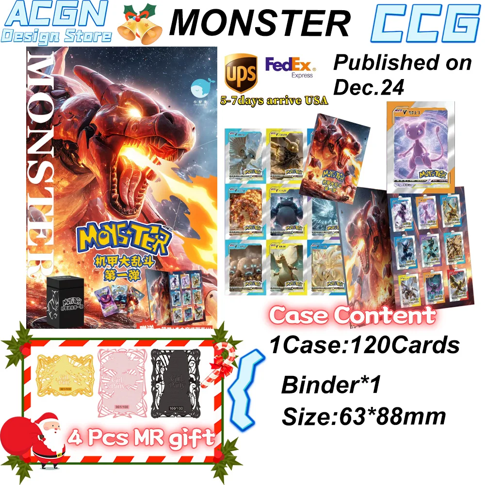 

Wholesales MONSTER Mech Evolution Card Little Whale Anime A5 Large Card Secret Rare Booster Box Gift Playing Card