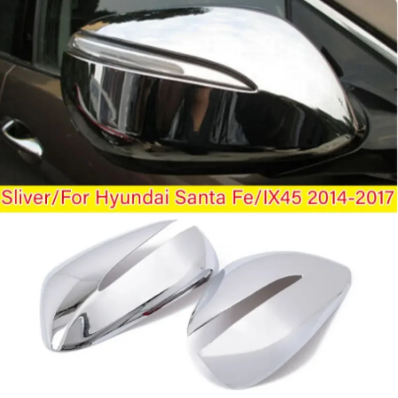 

For Hyundai Santa Fe IX45 2014-2017 Car Sticker Rearview Side Mirror Cover Wing Cap Exterior Door Rear View Case Housing Trim