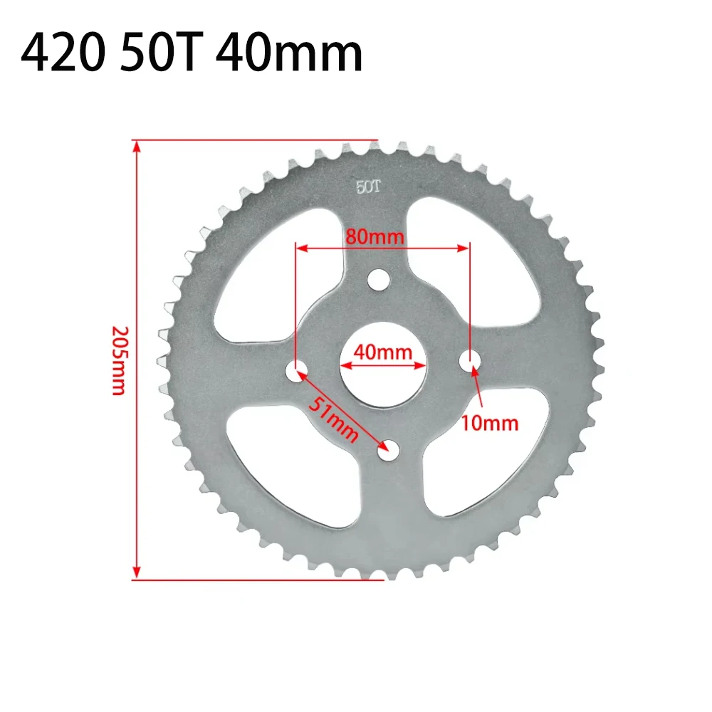 

Rear Sprocket 420 50T 40mm Inner Diameter Gear Chain Disk Sprocket for Go Kart Dirt Bike Four Wheeler Lawn Mower Quad Moto Parts