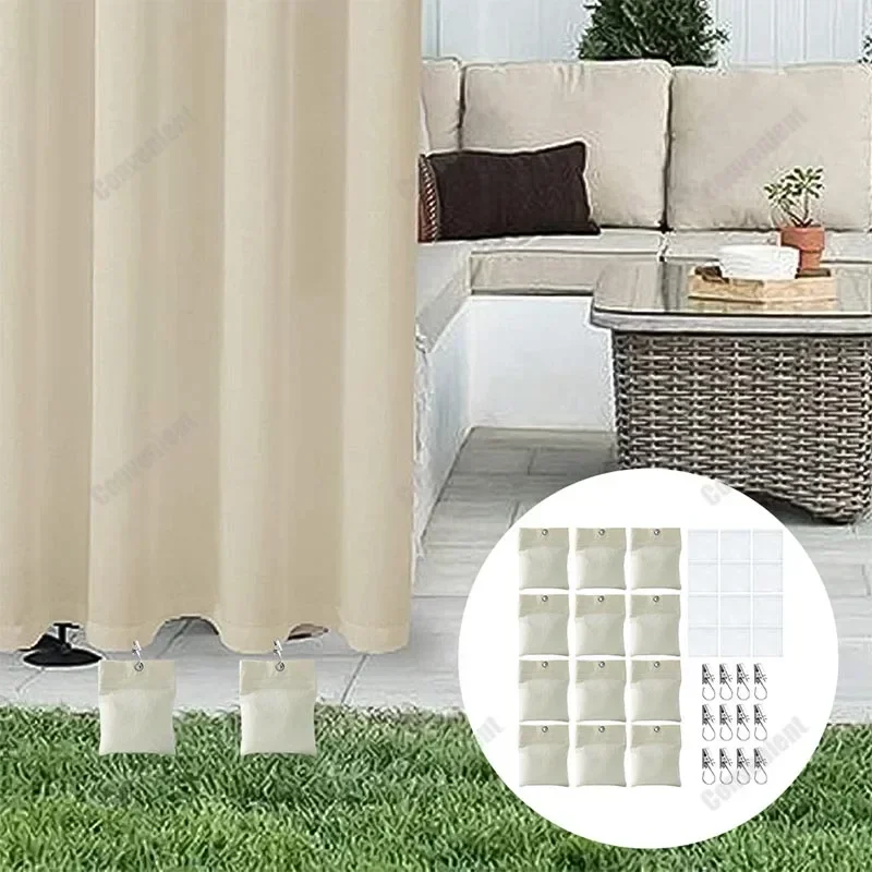 

12pcs Outdoor Curtain Sandbag Weighted Bags Canvas Heavy Tablecloth Curtain Holder For Pergola Drapes Cabana Gazebo Garden New