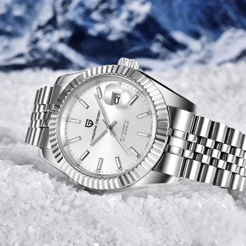 Imagen 2 del producto Reloj Automático de negocios PAGANI DESIGN, resistente al agua hasta 100M, 42MM, reloj mecánico de acero inoxidable con cristal de zafiro y calendario para hombre