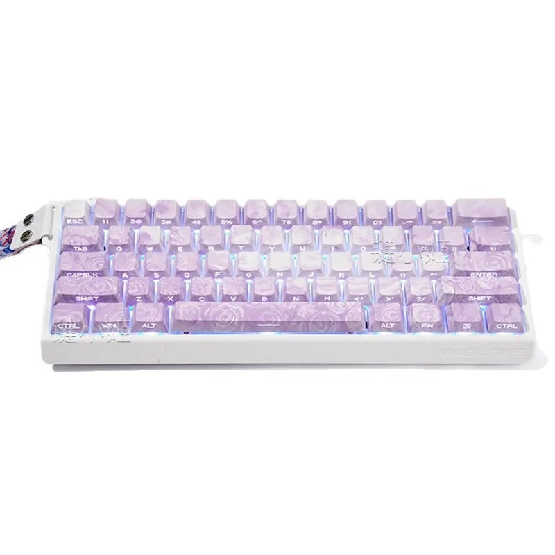 Rose Coast (Boxed) Keycaps Side Engraved Translucent Personalized PBT Five-Sided Thermal Sublimation Original Customized Factory