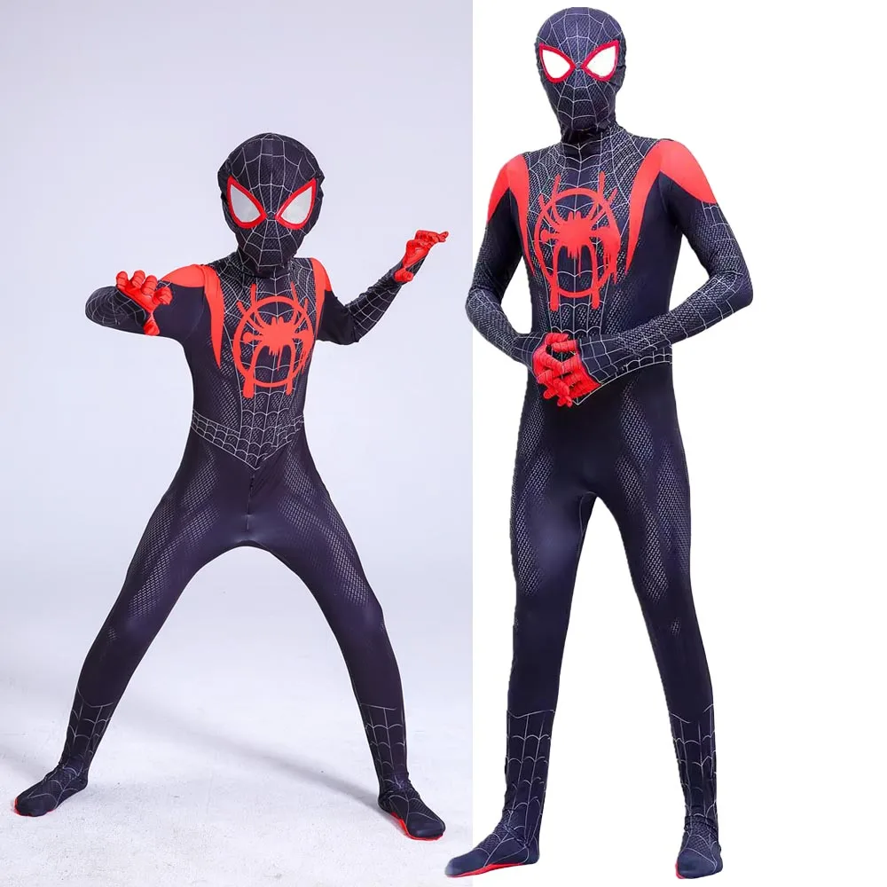 Spiderman Miles Jumpsuit Costumes Cosplay Superhero Spider Bodysuit Halloween Carnival Dress Up Party Costume Gifts