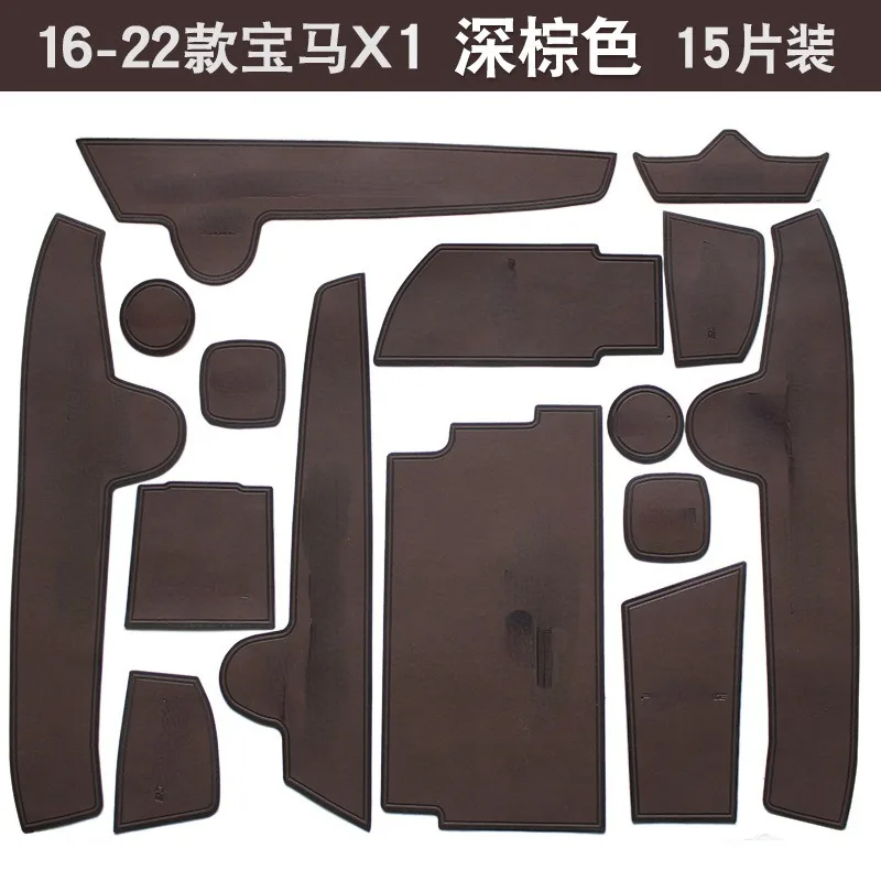For BMW X1 2016-2022 Car Interior Door Groove Mats Gate Slot Pad Non-slip Cup Mat Accessories Cover