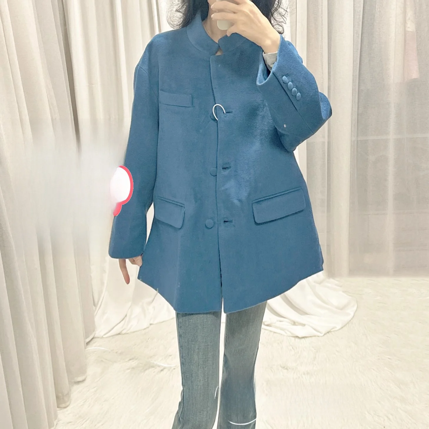 

FOREVERCAN Croatia High-End Woolen Suit Jaet f Collar Long Sve Women's Faion Outerwear for Date And Daily Use