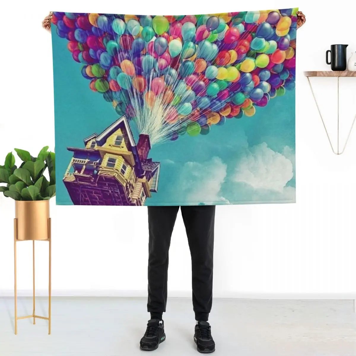 

House in the air Throw Blanket Fade Resistant Durable Throw Blanket