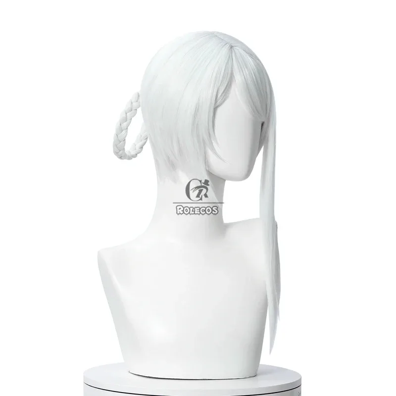 ROLECOS Game NieR Kaine Косплей Парик NieR Reincarnation Kaine Косплей Парик Женские Головные Уборы 30 см Белые Синтетические Волосы Термостойкие