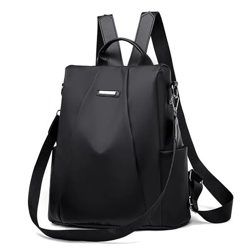 New Fashion Nylon Solid Color Lightweight Waterproof Large Capacity Detachable Shoulder Strap Multi Functional Women's Backpack image 5