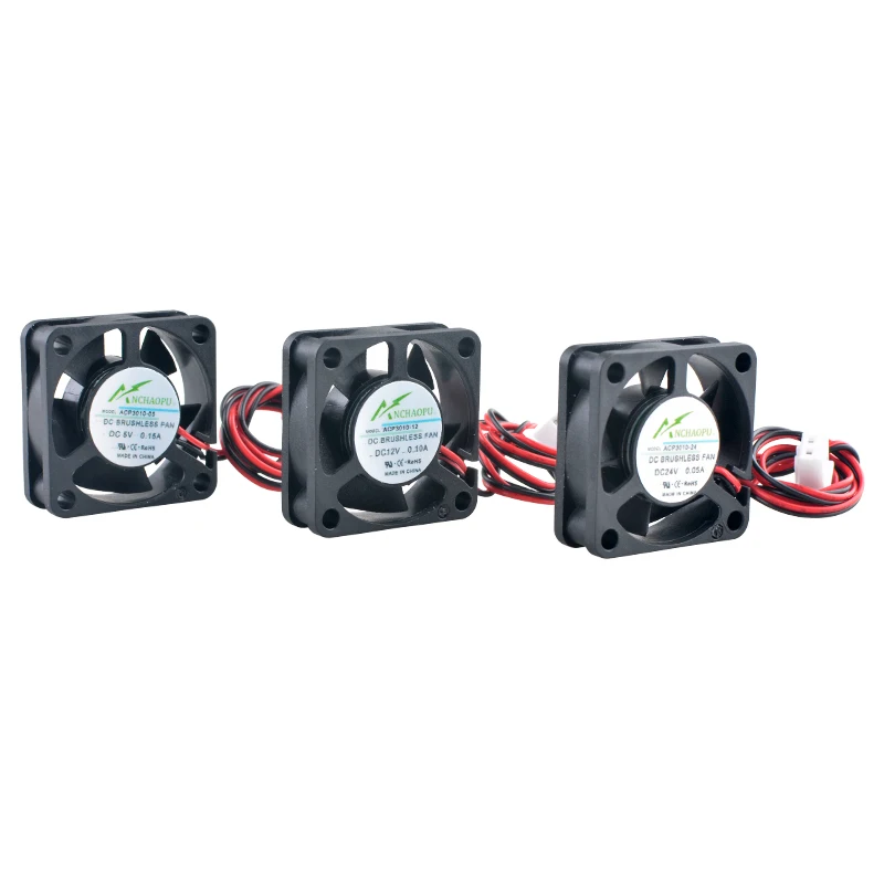 ANCHAOPU ACP3010 3cm 30mm Fan 30x30x10mm DC5V/12V/24V 2pin Micro Axial Flow Fan Cooling Fan for Power Printers