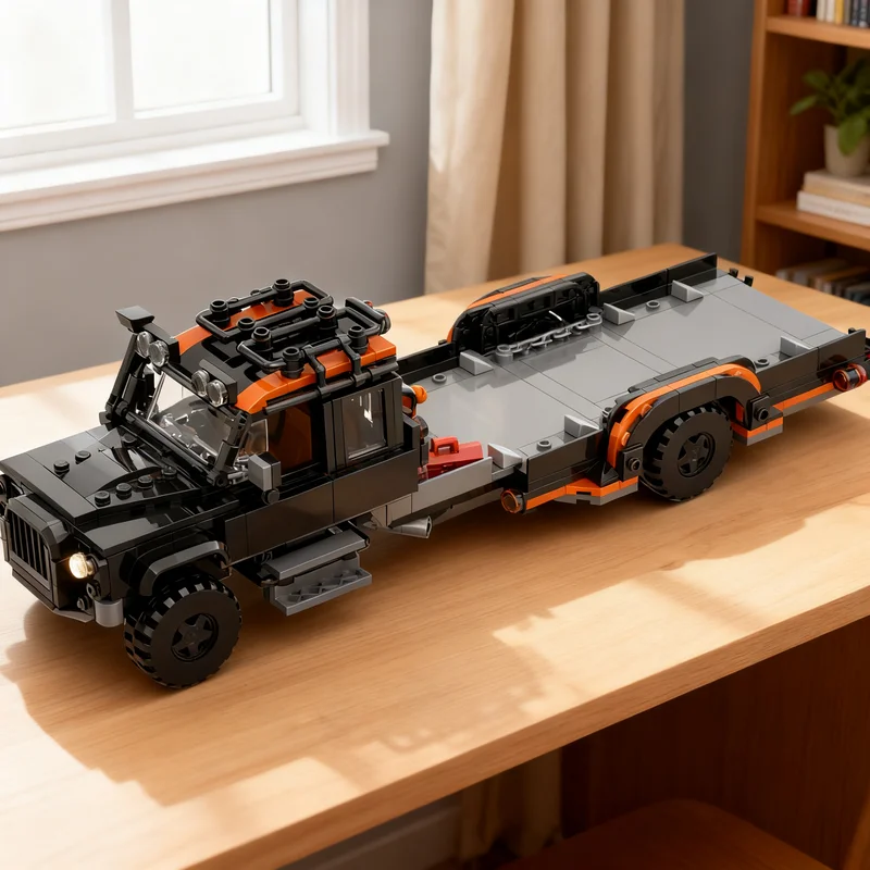 621pcs MOC City Champions Defender Car Hauler Model Building Blocks Toy Construction Christmas Gift Creative Craft Birthday 3D