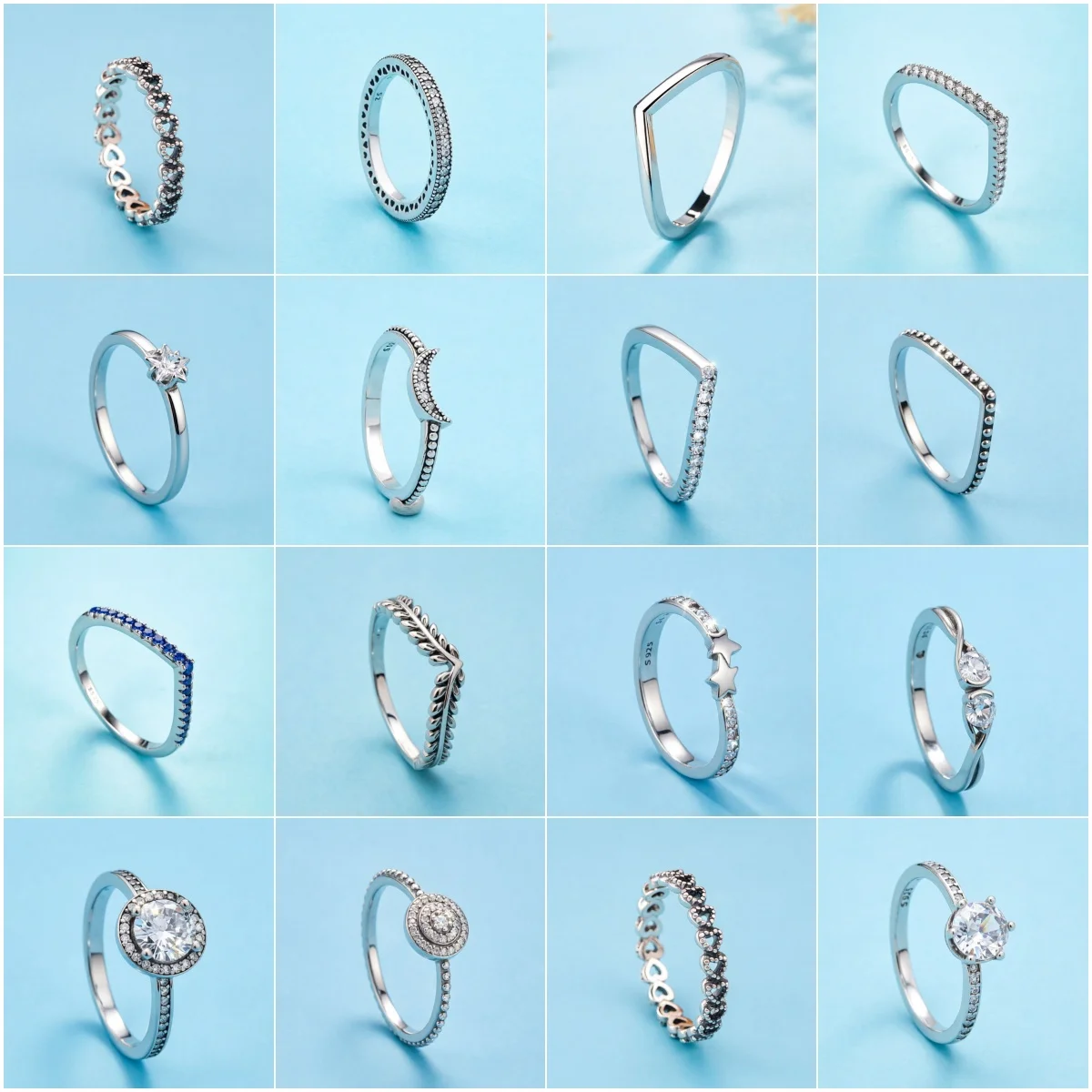 Anillos de plata 925, anillo original con forma de corazón y hueso de la suerte para mujer, regalo de compromiso y boda, anillo de dedo con circonita brillante, joyería de lujo
