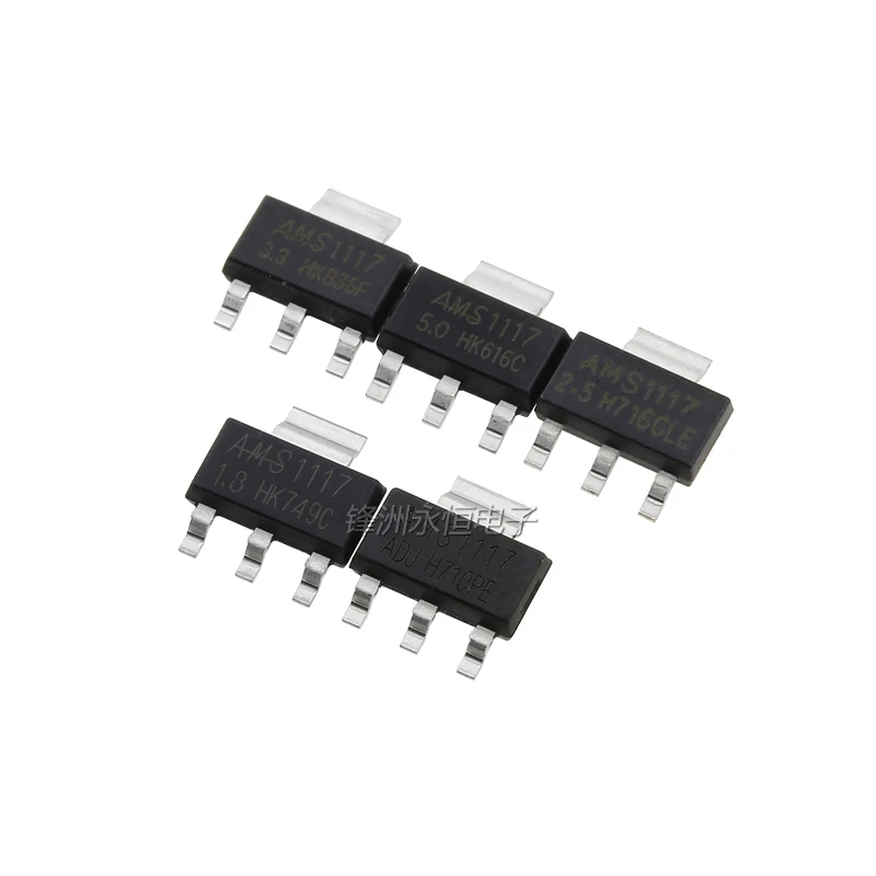 20PCS/Lot  AMS1117-3.3/1.2/1.5/1.8/2.5/5/ADJ  Step-Down IC Linear Regulator  SOT223