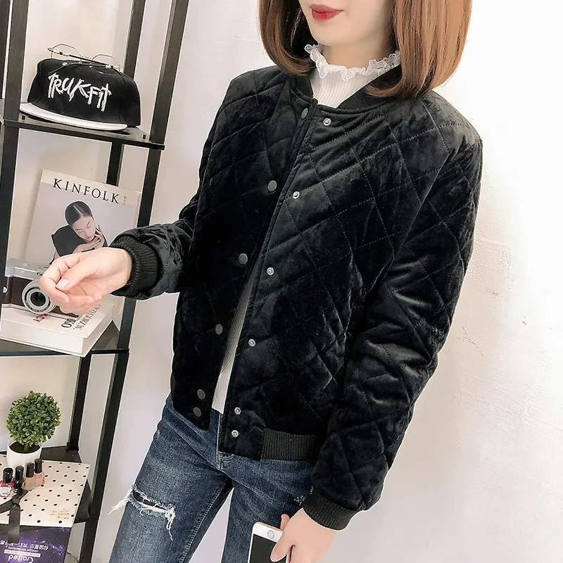 2024 New Autumn Winter Puffer Coat Women\'s Jacket Korean Loose Warm Coat Short Style Baseball Uniform Tops Woman Clothing Parkas