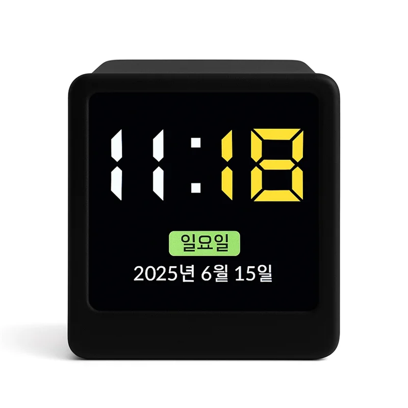 N01R-Korean Smart Wifi Weather Station Portable Desktop Display With Temperature Humidity Time Alarms Clock Decoration