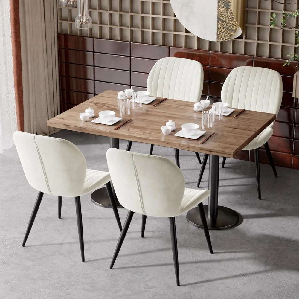

Dining Chairs Set of 4 Modern Fabric Dining Room Chairs Upholstered Dining Chairs with Thick Cushions, Contemporary Seating w/Me