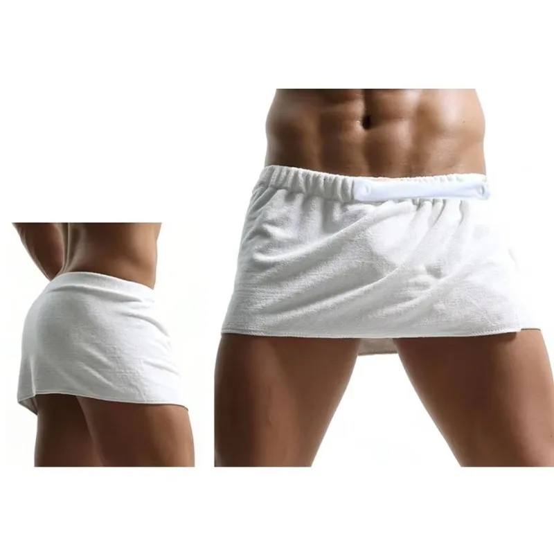 Pajamas Side Split Men's Sexy Shorts Short Swimming Bath Shorts Wearable Soft Microfiber Bathrobe for Men
