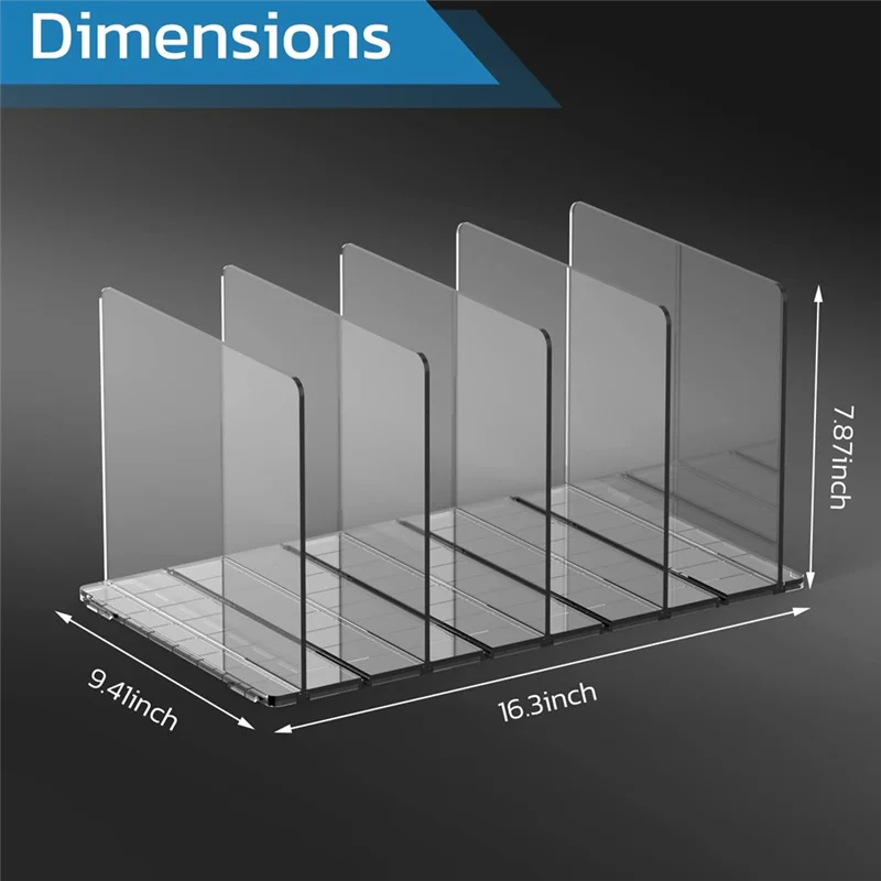 Organizador de bolsa abnh para armário, divisores de prateleira para organização de armário, organizadores de bolsa de plástico ajustáveis para armários