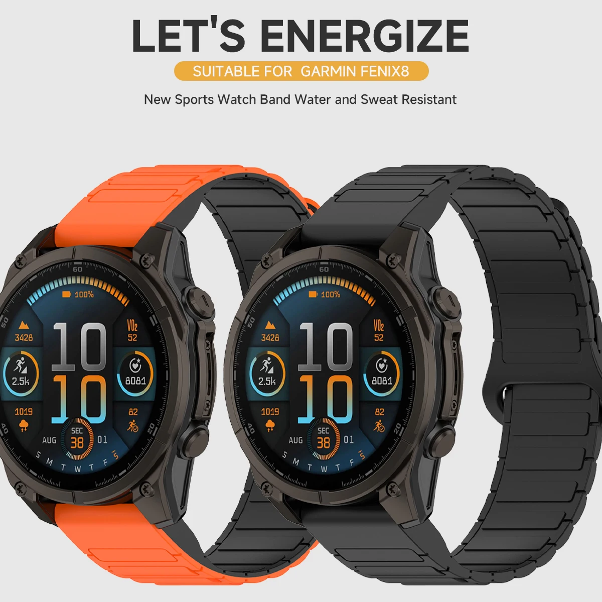 متوافق مع Garmin Fenix 8 7X 7 7S سوار مغناطيسي من السيليكون Fenix 5X 5S Plus 3HR حزام 20 مم 22 مم 26 مم QuickFit