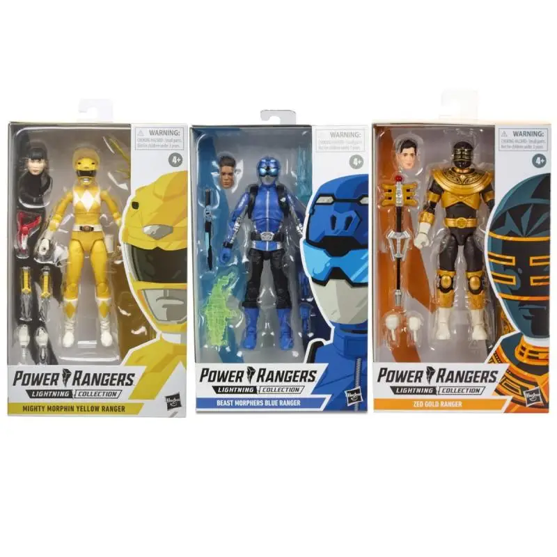 Power Rangers Lightning Collection Beast Morphers Blue Ranger Zeo Gold Ranger Mighty Morphin Amarelo Ranger Figura de ação de 6 polegadas