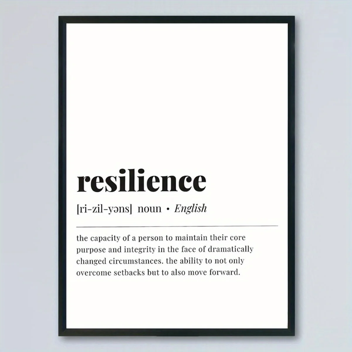1pc Unframed Uplifting Ambiance, Inspirational Resilience Quote Canvas Poster, Canvas Wall Art, Poster Print, Artwork Wall Pa