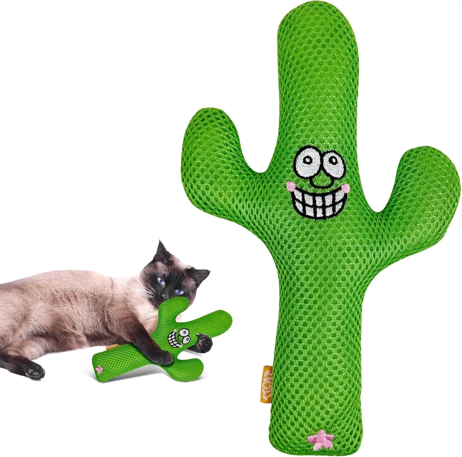 

Catnip Silvervine Matatabi Pillow for Cats & Kittens,Large Cat Cactus Toy Cat Kicker Toy Chew Toy for Indoor Cats.
