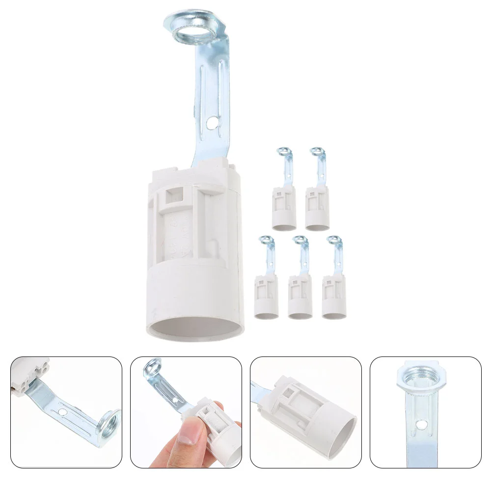 6 Pcs Lamp Holder Dimmable Pendant E14 Socket Light Bulb Base Replacement Repair Sockets Household