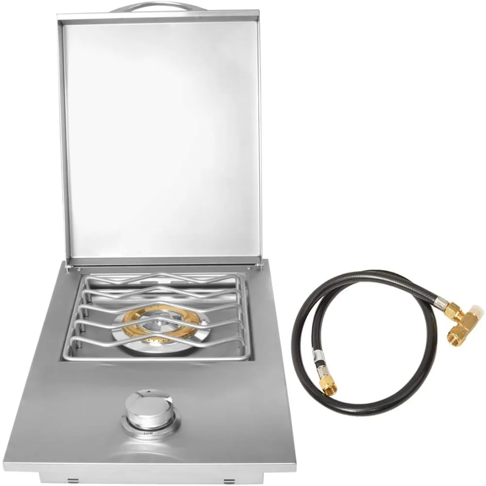 Built-in Stainless Steel Side Burner for Outdoor Kitchen - Natural Gas Only