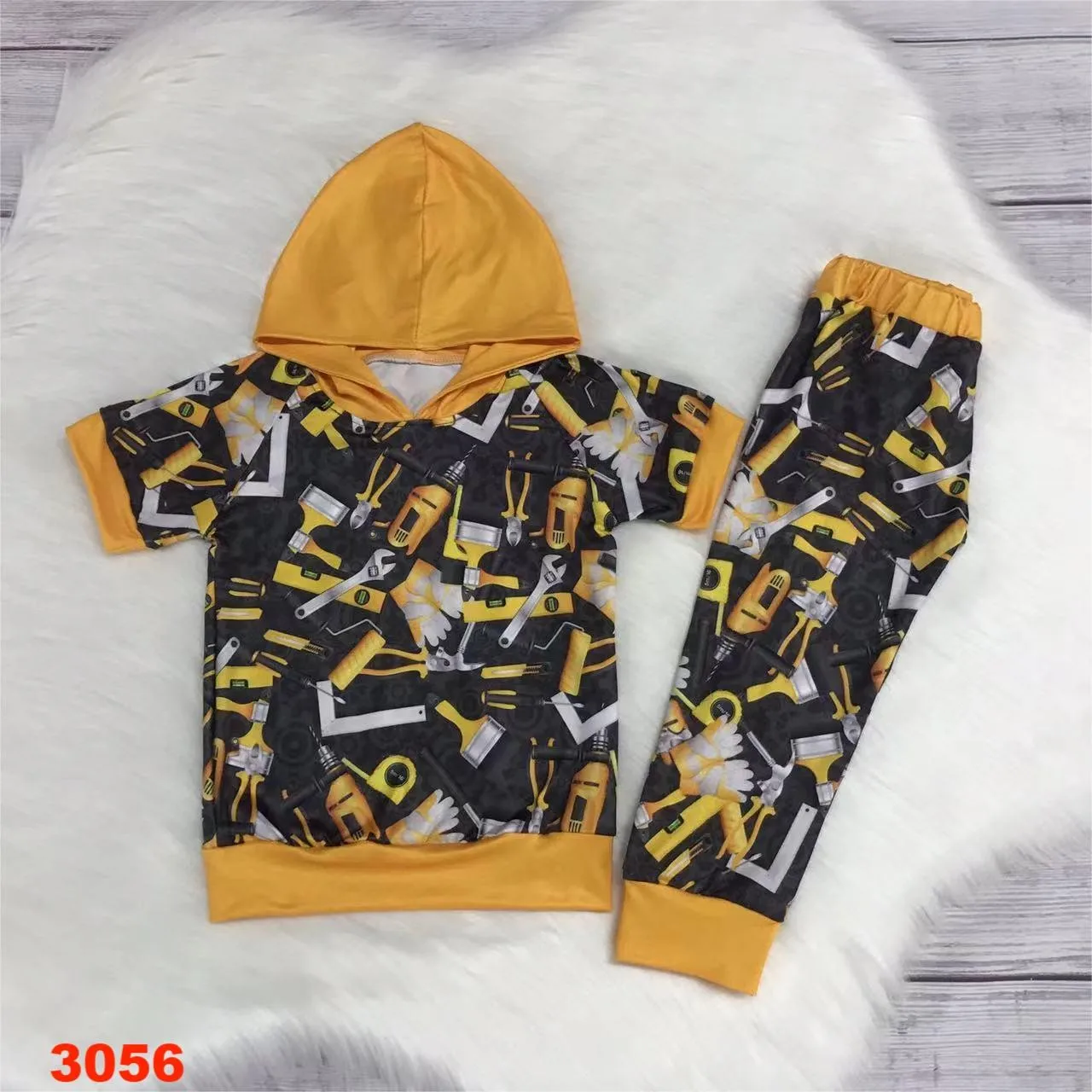 2024Cotton boys suit baby Printed Sweatshirt and Pants Set tops pants trousers childrens clothes cotton outdoor school long suit