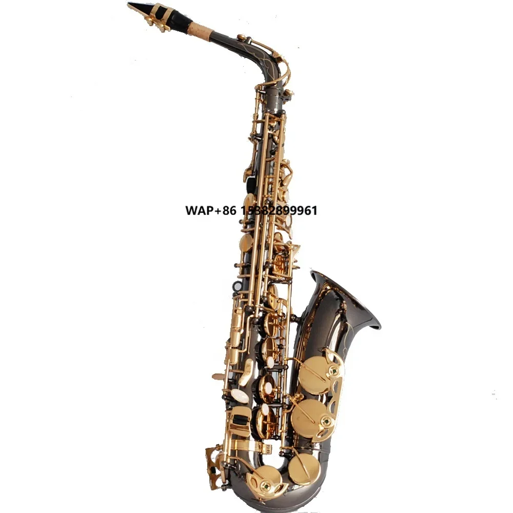 

Adult Professional High Yellow Brass Material Black Plated Alto Saxophone