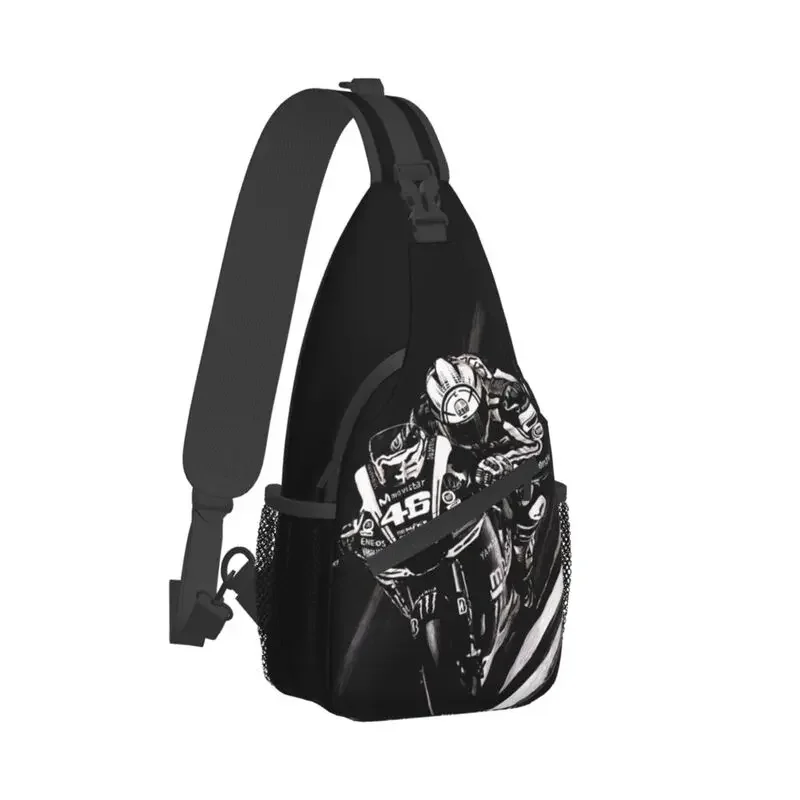 Custom Motorcycle Racing Rossi Sling Bags for Men Fashion Shoulder Crossbody Chest Backpack Traveling Daypack