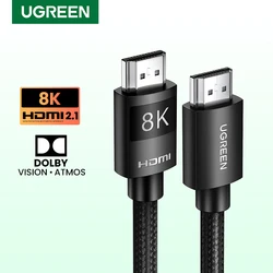UGREEN HDMI-Compatible 2.1 Cable Ultra High-speed 8K/60Hz 4K/120Hz for Xiaomi Mi Box PS5 Splitter Cable Dolby Vision 48Gbps