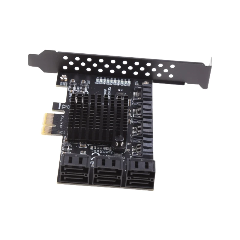 PC PCIe to 10 Port SATA3.0 Expansion Card SSD Solid   Adapter Card