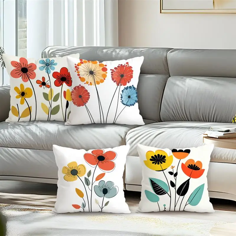 

Home Decor Colorful Abstract Floral Pattern Pillow Covers Pattern Cushion Cover Suitable for Sofa Bedroom Car Pillow Cover