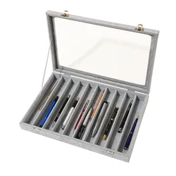 Pen Display Box Pen Organizer Box Pen Display Case Storage with Lid, Top Window Pen Collection Display Case