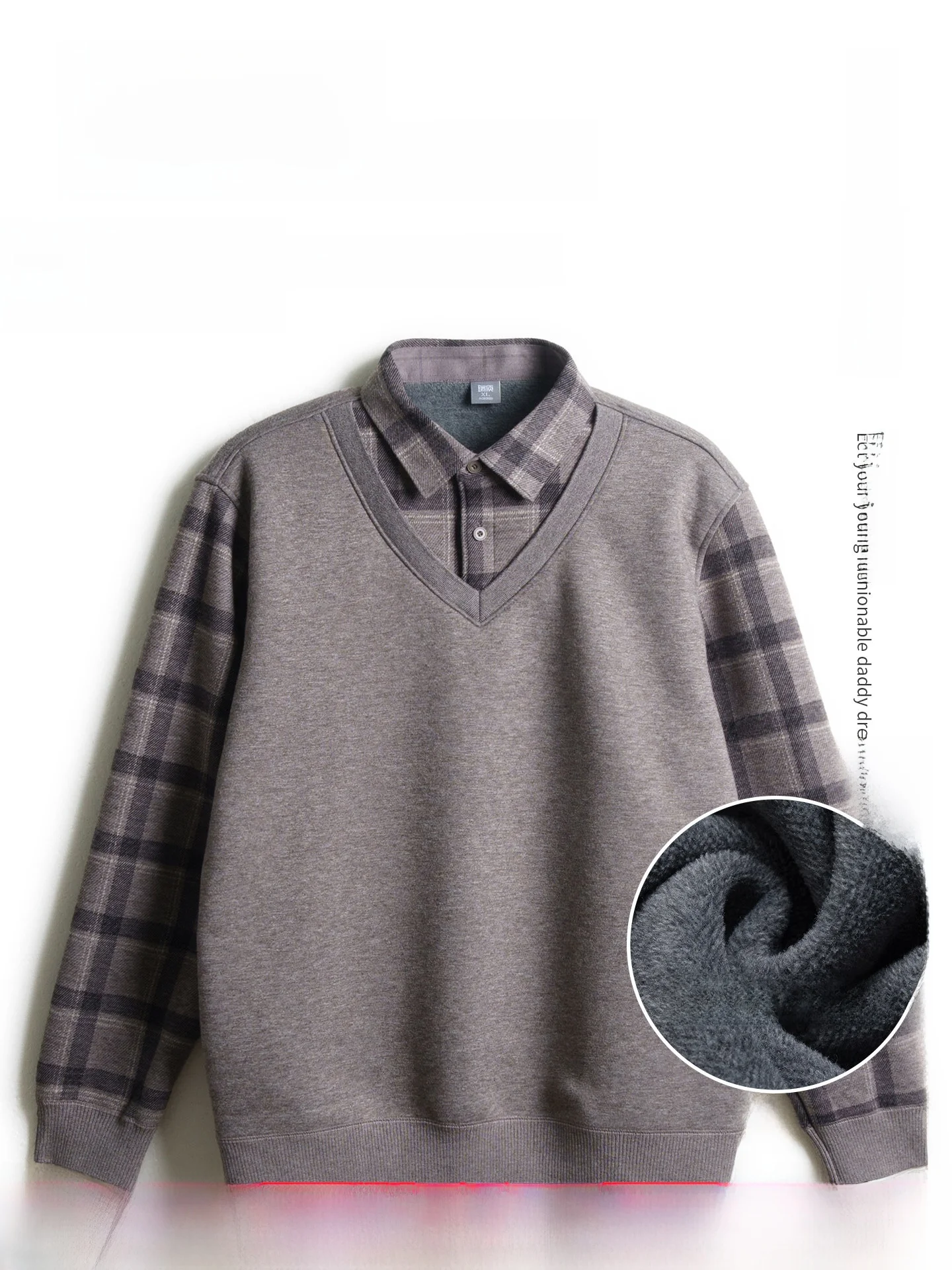 

Теплая футболка с воротником-стойкой для мужчин среднего возраста, зимняя повседневная одежда из полиэстера и хлопка...