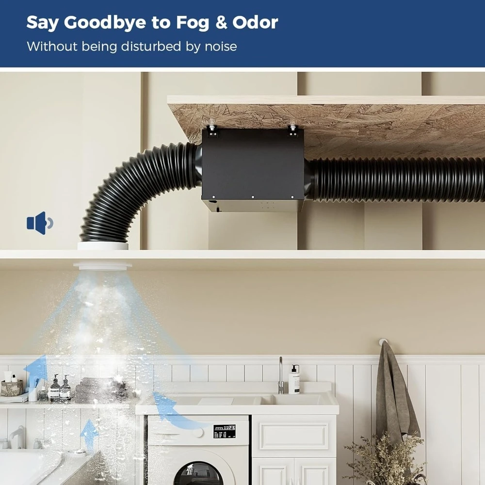 مروحة عادم الحمام المضمنة مقاس 6 بوصات لمستلزمات البناء - مروحة تهوية فائقة الهدوء 300 CFM للحمام، العلية #2