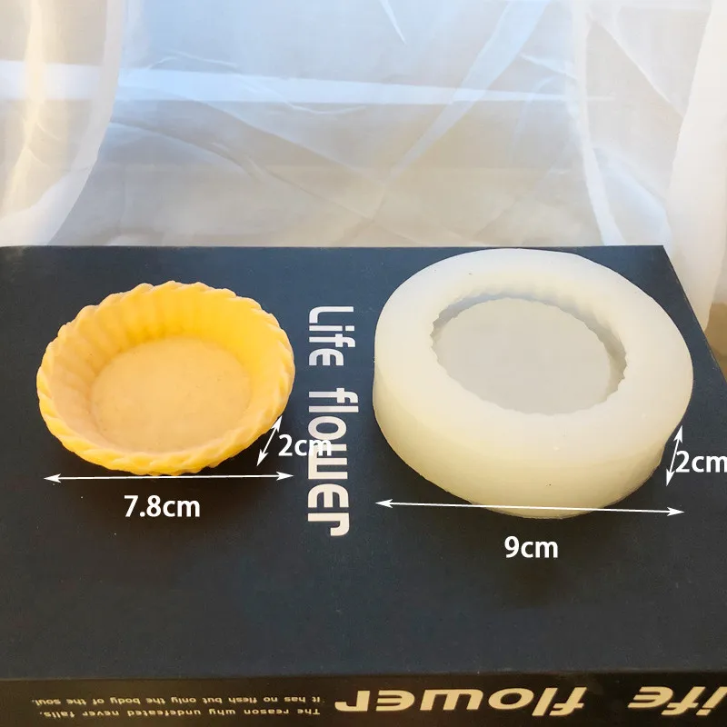 Egg Tart Silicone Mold Scented Candle Aroma Plaster Mousse Pastry Baking Tool Cake Decoration Birthday Christmas Gift Silica