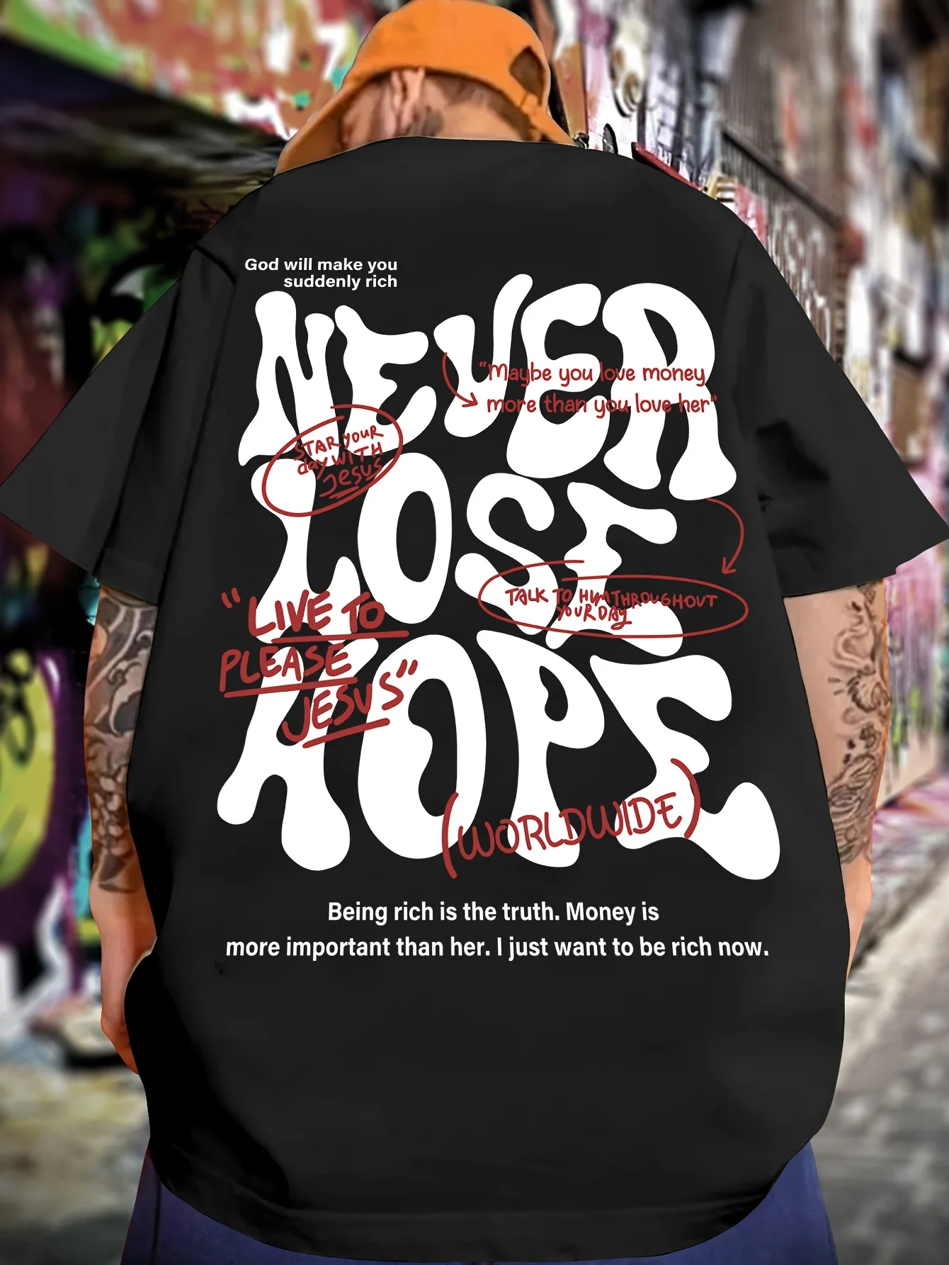 Hot selling European and American men's letter printed breathable round neck T-shirt, summer outdoor street style top