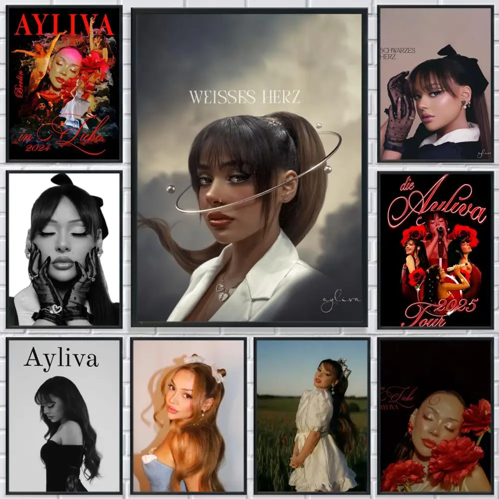 

A-Ayliva Pop Singer Poster HD Print Personalized Canvas Wall Mural Art Poster Photos for Living Room Home Decor Durable