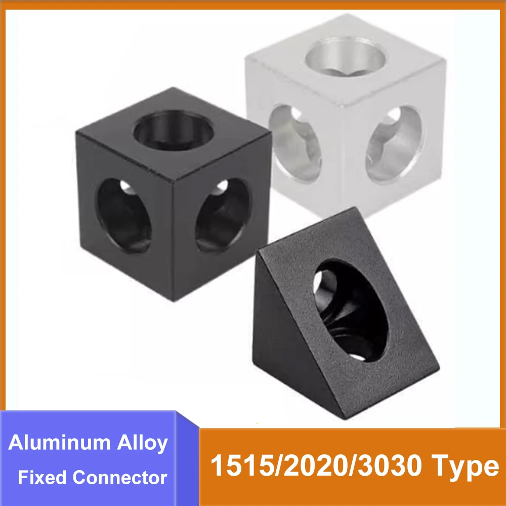 Aluminum Alloy Three-Way Corner Code Fixed Connector 1515/2020/3030 Type 90 Degree Right Angled Four Square Connection Block