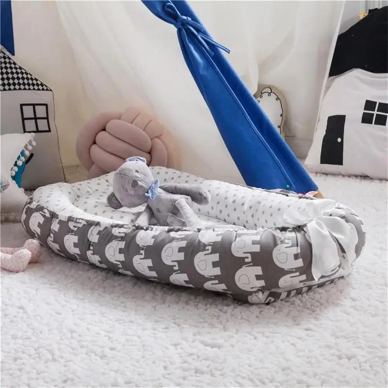 Baby Lounger Nest Portable Baby Nest Bed For Girls Boys Cotton Crib Toddler Bed Baby Nursery Carrycot Co Sleeper Bed 85x50cm